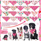 100 Pcs Christmas Dog Bandanas Bulk Pet Bibs Pink Triangle Scarf Pink Pet - Image 3