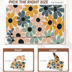 Abstract Daisy Flower Dog Food Mat - Image 2