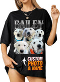 IZI POD Custom Dog Shirt for Women, Personalized Pet Face Photo Shirt, Bootleg by IZI+POD