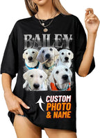 IZI POD Custom Dog Shirt for Women, Personalized Pet Face Photo Shirt, Bootleg by IZI+POD