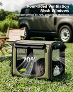 Pecute Dog Car Carrier Light Weight 19.7×16.9×14.8in, Dog Carrier Easy to - Image 6