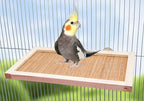 11.8×7.1 Inches Bird Perch Stand Platform, Natural Wooden and Bamboo Small - Image 2