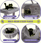 WEEWAY Cat Tree Tower for Indoor Cats, Stand House Condo Cave, Sisal Scratching - Image 5