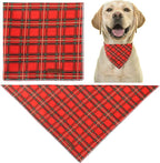Christmas Dog Bandana, Christmas Red Plaid Man Triangle Bid Scarf - Image 3