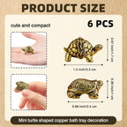 6 Pcs Copper Bath Disks Ornaments Mini Turtle Shape, Retro Copper Birdbath - Image 7