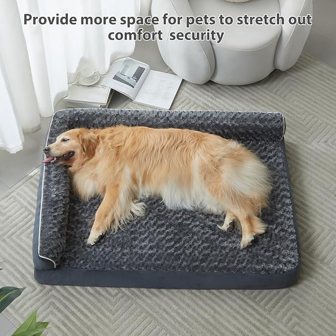 BFPETHOME Extra Large Orthopedic Dog Bed, L-Shaped Pet Bed - Image 3