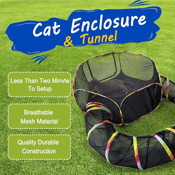 CLKHOWL Outdoor Cat Enclosure, Portable Cat Tents - Image 4