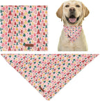 Christmas Dog Bandana–Pink Christmas Tree Triangle Scarf - Image 5