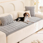 Couch Cover for Dogs Fuzzy Sofa Covers for Pet, Geometric Jacquard Coral by TIWWIE