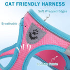 SCENEREAL Cat Harness and Leash Set Escape Proof, Adjustable Soft Air Mesh - Image 2