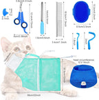 9 Pcs Cat Bathing Bag Set Cat Shower Bag Anti Bite and Scratch - Image 3