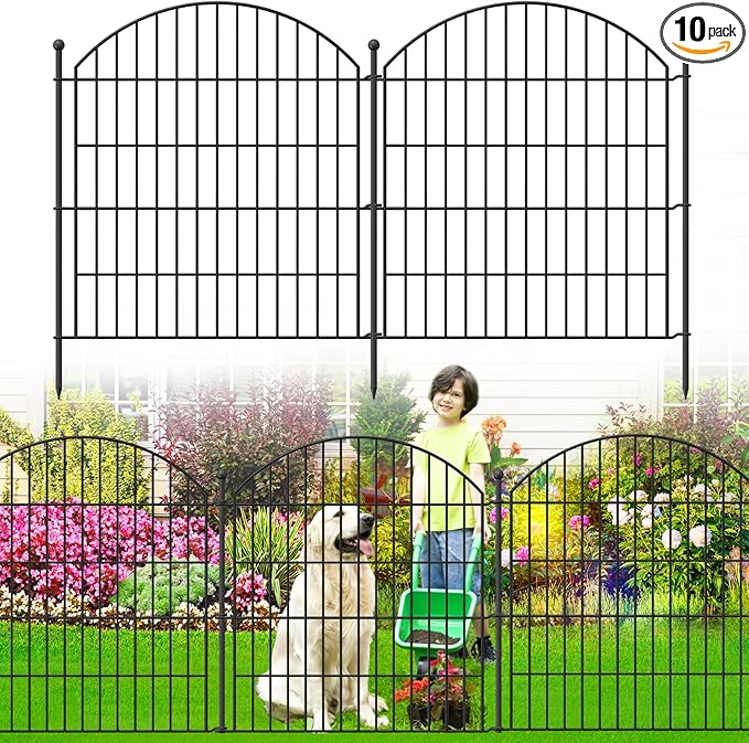 Decorative Garden Fence 32in x24ft, 10 Pack No Dig Fence Animal Barrier by Thrivinest