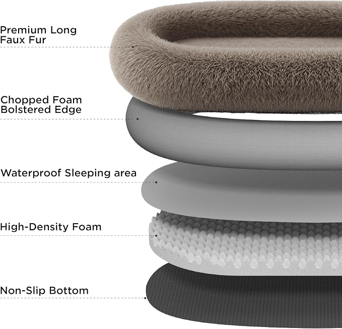 Bedsure Calming Human Dog Bed, Fluffy Faux Fur Orthopedic Pet Bean Bed - Image 4