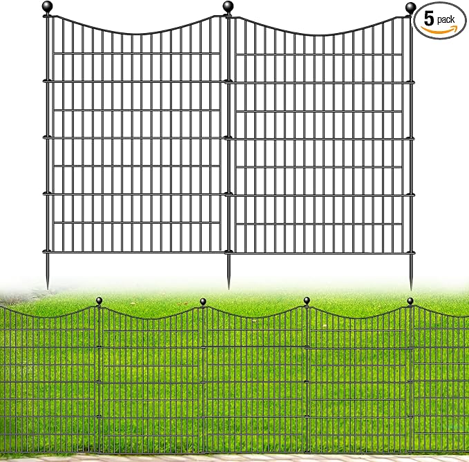 5 Panels No Dig Dog Fence Outdoor by OutdoorFence