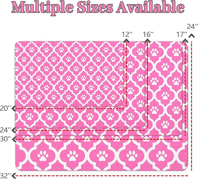 Dog Food Mat 24X32 Inch Pet Feeding Absorbent Mats - Image 4