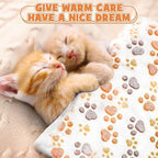 Tegeme 12 Pcs Pet Blankets Soft Fluffy Fleece Dog Cat Warm Paw Print Pattern - Image 6