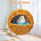 BNOSDM Rattan Bird Nest Parrot Nesting House Parakeet Hanging Swing Soft - Image 5