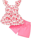 Toddler Baby Girls Summer Clothes Outfits Ruffled Sleeve Dinosaur Shirt Leopard by Popshion