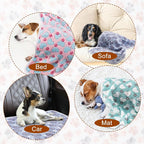 1 Pack 3 Blankets Super Soft Fluffy Premium Fleece Pet Blanket Flannel Paw - Image 3