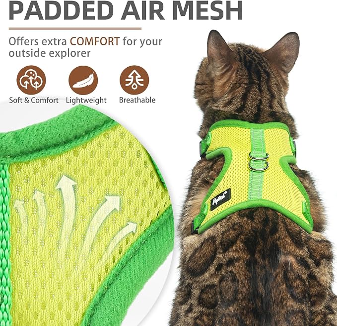 PUPTECK Cat Harness and Leash Set Escape Proof, Reflective Adjustable Soft Mesh - Image 2