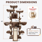 SHA CERLIN 68 Inches Multi-Level Large Cat Tree - Image 6