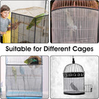 2PCS Bird Cage Seed Catcher, Nylon Adjustable Elastic Bird Cage Net Cover Skirt - Image 5