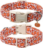 DOGWONG Pumpkin Dog Collar- Cute Pink Fall Dog Collars Adjustable Maple Fall - Image 2