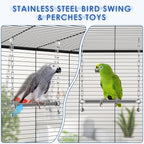 Stainless Steel Large Bird Swing, Hanging Heavy Duty Parrot Swings Perches - Image 3