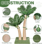 Palm Tree Cat Scratching Post, 5 Interactive Balls and 2 Curved Design - Image 2