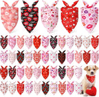 Abbylike 50 Pcs Valentines Day Dog Bandanas Bulk Red and Pink Bandanas by Abbylike