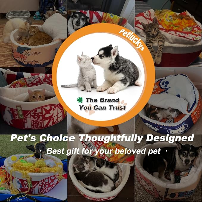 寵幸 Ramen Noodle Dog & Cat Bed, Keep Warm and Super Soft Creative Pet Nest - Image 2