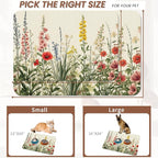 Vintage Flower Botanical Garden Dog Cat Food Mat, Absorbent Pet Feeding Mat - Image 2