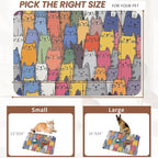 Funny Cats Family Dog Cat Food Mat, Absorbent Pet Feeding Mat - Image 2