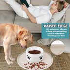 Pet Feeding Mat, Waterproof, Raised Edges to Prevent Spills, Easy Clean in - Image 6