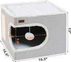 Cat Bed for Indoor Cats Cube House, Covered Cat Cave Beds & Furniture - Image 2