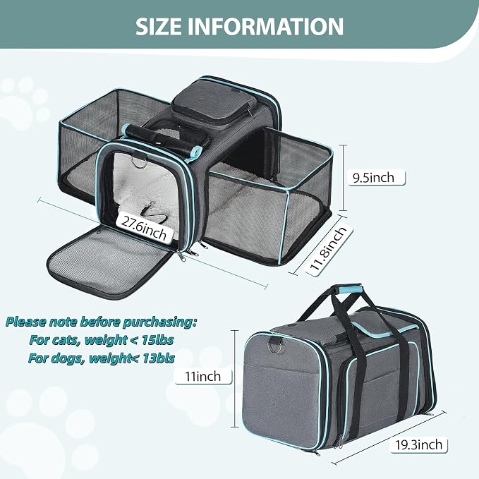 Pesen Expandable Dog & Cat Carrier, Airline Approved Soft Pet Carrier, - Image 4