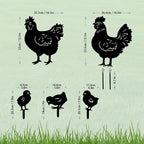 5 Pack Chicken Metal Garden Decorative Stakes, Weather Proof Silhouette Statues - Image 4