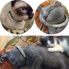 CHUKCHI Soft Velvet Safe Cat Adjustable Collar Bling Diamante - Image 7