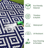 GENIMO Outdoor Rugs 8x10 Waterproof, Reversible Mats, Area Plastic Straw Rug - Image 5