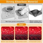 Red Gradienr Feeding Mat, Non-Slip Rubber Backing Mat, Cat Dog Accessories - Image 3