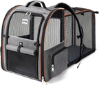 Lekebobor Extra Large Cat Backpack Carrier Expandable Pet Carrier Backpack by LEKEBOBOR