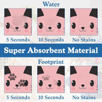 Pink Cat Meow Dog Food Mat–Christmas Stocking Absorbent Quick Dry Feeding - Image 3