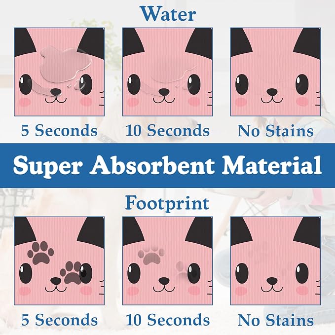 Pink Cat Dog Food Mat–Christmas Stocking Absorbent Quick Dry Feeding Placemat - Image 3