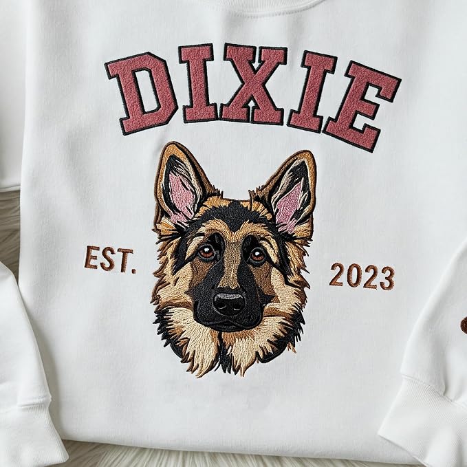GODLOVER Custom Embroidered Dog Mom Sweatshirt and Hoodie, Line Art Dog Cat - Image 6