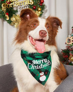 Christmas Dog Bandanas 2PCS-XLarge, Classic Plaid Triangle Holiday Scarf - Image 6