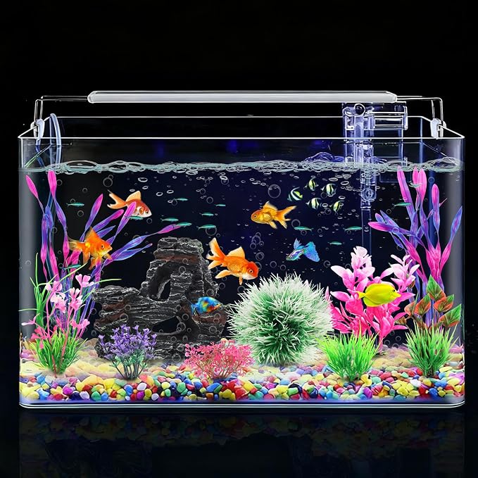 Fish Tank Accessories, Aquarium Fish Tank Plastic Plants and Cave Rock - Image 8