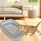 Collapsible Kitten Litter Box, Open High Sided Cat Potty Pan - Image 5