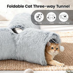 Tempcore Plush Cat Tunnel for Indoor Cats，Collapsible 3-Way Pet Tunnel Toy - Image 7