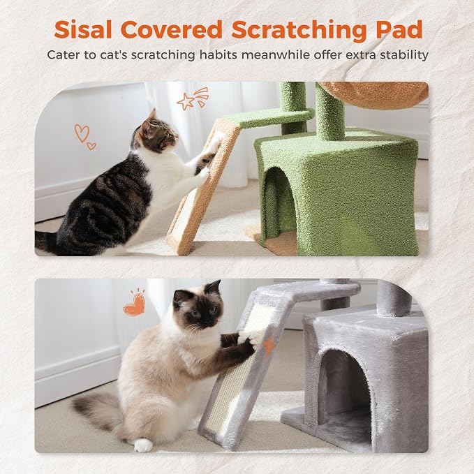 PETEPELA Cactus Cat Tree for Indoor Cats, Cozy Hammock and Removable Top Bed - Image 7