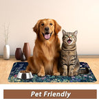 Wildflower Spring Floral Dog Cat Food Mat, Garden Flowers Absorbent Pet Feeding - Image 6